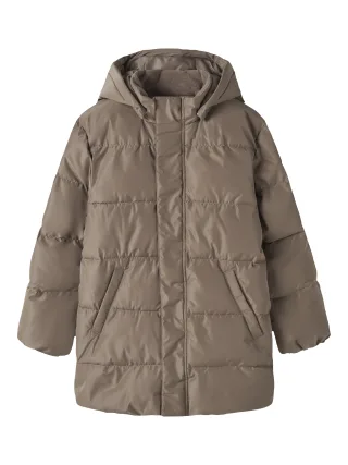 NAME IT - NKFMEDOW03 PUFFER JACKET LONG FO Brown Lentil - Gr. - 164