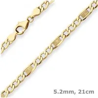 Schmuck Krone Goldarmband 5,2mm Armband Fantasiekette hohl aus 333 Gelbgold 21cm, Gold 333