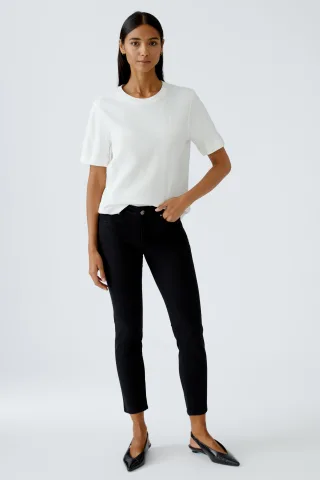 Oui - SVEHA T-Shirt reine Baumwolle cloud dancer - Gr. - 42