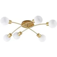 Lindby Deckenleuchten Agmar, Metall, Gold / Messing IP20, 6 x 4 W LED