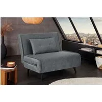 riess-ambiente Relaxsessel SMART MULTIFUNCTION 100cm grau- Samt, Bettfunktion, mit Kissen (Einzelartikel, 1-St), ausziehbare Schlafgelegenheit - ideal für Wohn- oder Gästezimmer