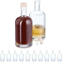 relaxdays Vorratsglas Flaschen zum Befüllen 12er Set 500 ml, Glas