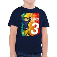 Shirtracer T-Shirt Hurra ich bin Drei - Sam (1-tlg) Feuerwehrmann Sam Jungen