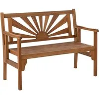 Dehner Gartenbank Sunshine, Klappbank 2-Sitzer, ca. 120 x 91 x 59 cm, aus FSC®-zertifiziertem Akazienholz, naturbelassen