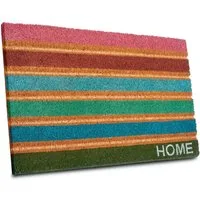 HANSE Home Fußmatte Mix Mats Kokos Colorful Stripes, Türmatte, rechteckig, Höhe: 15 mm, Strapazierfähig, pflegeleicht, robust, wetterfest, UV-beständig