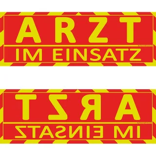 Einsatz Wendeschild WSB2 für die Sonnenblende "Arzt im Einsatz"  "Arzt im Einsatz"
