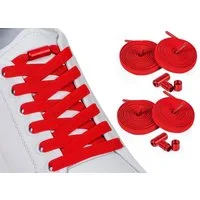 ELANOX Schnürsenkel 4 Stück 8 mm BREIT elastische Schnürsenkel mit Mettalkapseln