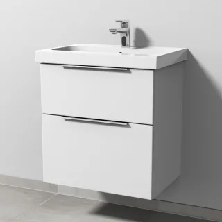 Sanipa 3way Waschtischunterbau zu Geberit iCon Light Waschtisch mit 2 Auszügen, Weiß-Soft UM57143