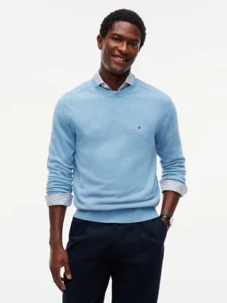 LAMBSWOOL CREW NECK Sky Blue Heather - Gr. - L
