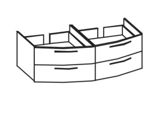 Artiqua 215 Waschtischunterschrank für Doppel-MMWT, Anthrazit Hochglanz, 215-WU2L-1-15-7099-51 215-WU2L-1-15-7099-51