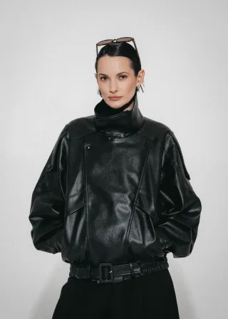 Jane Lushka - Bo eco leather oversized jacket black - Gr. - ONE SIZE