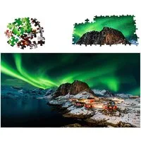Flintry Puzzle 1000 Teile für Erwachsene, Norwegen Aurora Borealis,Home Dekoration, 1000 Puzzleteile, anspruchsvolles Klassik-Puzzle als Geschenk und Dekoration