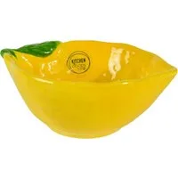 Kaemingk Dekoschale Deko-Schale Zitronenform Dolomit L.16cm W.12cm H.6cm gelb