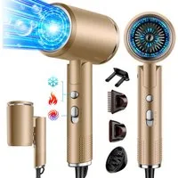 Luckice Haartrockner Haartrockner Föhn Ionen,klappbar,mit 3 Stylingdüse, 2400 W, Schnelltrocknen Hair Dryer Mit 6 Temperatureinstellungen, Reiseföhn Hairdryer Frisuren Zubehör Reisehaartrockner