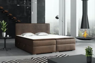 Boxspringbett Schlafzimmerbett DORIAN 140x200cm Vintage Braun