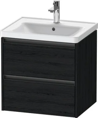Duravit Ketho.2 Waschtischunterbau wandhängend Eiche Schwarz Matt 584x455x549 mm - K25281016160000 K25281016160000