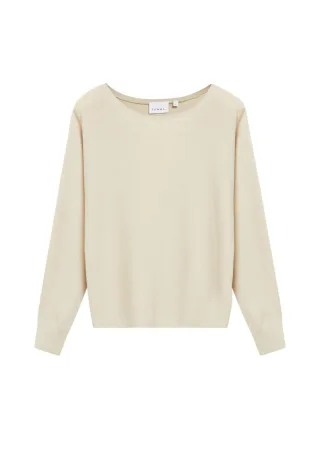 comma - Pullover mit U-Boot-Ausschnitt beige - Gr. - S