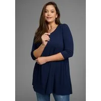 Laura Scott CURVE Tunikashirt Große Größen in A-Linie, mit 3/4-Ärmeln, po-bedeckende Länge