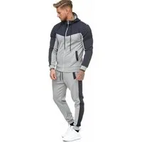 L.gonline Freizeitanzug Herren Trainingsanzug, Jogginganzug mit Kapuzenjacke 0986 (Kapuzenjacke mit Reißverschluss, Hose, 2-tlg., im modischem Design), Fitness Freizeit Casual