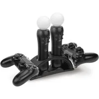 Hama Konsolen-Dockingstation Hama Ladestation Ladegerät Docking Dock, für Sony PS4 Wireless + Move Motion Controller 4-Fach Lader