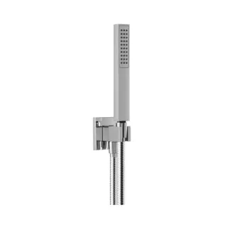 Herzbach Living Spa Wannenset 11.630422.4.01 mit Konushalter, Brauseanschlussbogen, 1.600mm, square, chrom