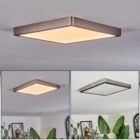 hofstein Deckenleuchte Deckenpanel aus Metall/Kunststoff in Silber/Weiß, Deckenlampe flach, LED wechselbar, 3000 Kelvin, Deckenleuchte in modernen Design, 3cm, 20 W, 2300 Lumen, 3000 Kelvin