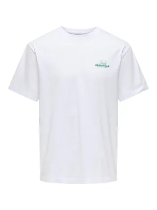 ONLY&SONS - ONSFRED LIFE RLX SS PRINT TEE NOOS Bright White - Gr. - S