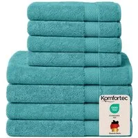 Komfortec Handtuch Set aus 100% Baumwolle, 4 Handtücher 50x100 cm und 4 Badetücher 70x140 cm, Frottee (Packung, 8-St), Duschtücher & Badehandtuch, Weich, Towel, Groß