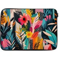 MuchoWow Laptop-Hülle Gemälde - Abstrakt - Blumen - Rosa 14 Zoll, Schutzhülle für Laptop, Schutz gegen Kratzern, Laptoptasche