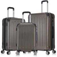 Flexot Hartschalen-Trolley F-2045 Kofferset, 360° Rollen, robuster Reisekoffer, Bordcase, 4 Rollen, Robuster und moderner Koffer mit vier 360° Rollen und Zahlenschloss