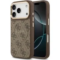 Guess Handyhülle GUESS Case für iPhone 17 Pro Goldrahmen Magsafe Handyhülle Cover Braun