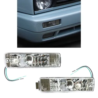 2x Frontblinker Blinker Chrom passend mit GL Stoßstange für Golf 2 II Jetta II