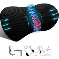 Refined Living Rückenkissen Ergonomisches RückenKissen aus Memory Foam, Stuhlkissen Lendenkissen, Lumbalkissen, Lendenstützkissen für Bürostuhl, Rollstuhl und Autositz, 1-tlg., Komfortkissen, Lendenwirbelstützkissen zum Ausruhen, Schlafen, Reisen, Le