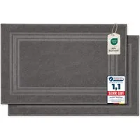 Komfortec Badematte Badvorleger aus 100% Baumwolle, 50x70 cm Duschvorleger, Waschbar Duschmatte, Frottee, Rechteckig, 600 g/m², 2er Set, Saugfähig & Schnelltrocknend