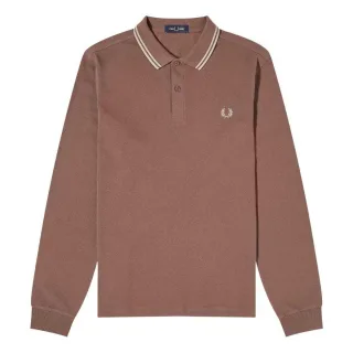 Fred Perry - Poloshirt für Herren, Langärmlig (Ziegelstein)