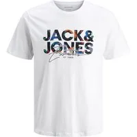 Jack & Jones T-Shirt JJGEPLAS Tee SS Crew Neck mit Markenschriftzug auf der Vorderseite