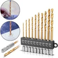 STAHLWERK Bohrersatz 10-teiliges Universal Spiralbohrer Set 2-5 mm, (Set, 10-tlg., Set), 10-teiliges Universal-Bohrer-Set