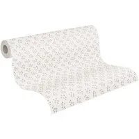 A.S. Création Vliestapete Florale Landhaustapete, leicht strukturiert, matt, gemustert, neutral, (1 St), Blümchen-Tapete Zierlich Tapeten Wohnzimmer Schlafzimmer Küche Design
