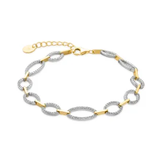 Luxenter Armband aus 925er Sterlingsilber und Zirkonia mit 18-karätiger Goldbeschichtung – Phinthe