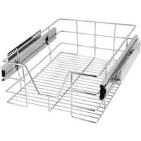 Casaria Schubkasten, 40 cm Verchromt 25kg Belastbar Korbauszug Vollauszug Montagematerial