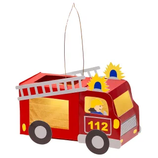 buttinette Bastel-Set Laterne "Feuerwehrauto" – bereits vorgestanzt