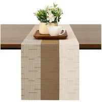 FOUORTUNATE-BEE Tischläufer Tischläufer Modern Abwaschbar Outdoor Hitzebeständig PVC Tischläufer (für Häuser Restaurants Hotels Tischdeko)
