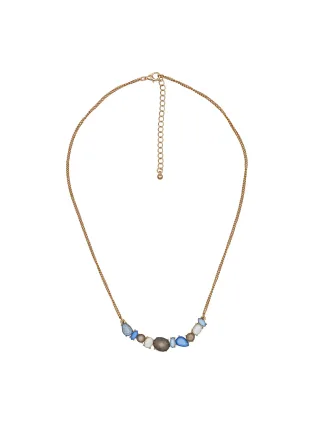 Steuer Modeschmuck Kette Metall Glänzend Glasstein