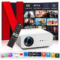 ZOOMCAT ZOOMCAT C12 Beamer 4K Mit Netflix Zertifizierung Beamer (28000 lm, 28000 : 1, 3840x2160 px, Auto Fokus, Auto Trapezkorrektur, Auto Hindernisvermeidung)