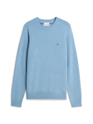 Tommy Hilfiger - Pullover aus reiner Wolle blau - Gr. - M