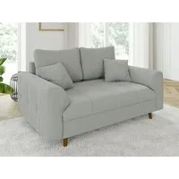 S-Style Möbel 2-Sitzer Sofa Zara mit Holzfüßen im skandinavischen Stil aus Cord-Stoff, mit Wellenfederung