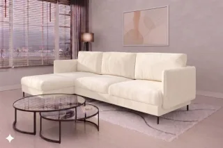 Ecksofa Designersofa HELMER Stoff Vibe Ceme Ottomane Links
