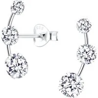 ALEXANDER YORK Paar Ohrstecker TRIPLE Zirkonia, 2-tlg., 925 Sterling Silber
