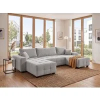 OTTO home Wohnlandschaft Bella U-Form, Breite 314 cm, Wonlandschaft, Schlaffunktion,Bonnelfederkern,Rückenkissen
