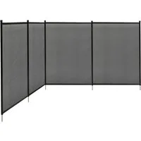 KOMFOTTEU Teichzaun Poolzaun Schutzzaun Zaunsichtschutz faltbar, 360x125cm,schwarz